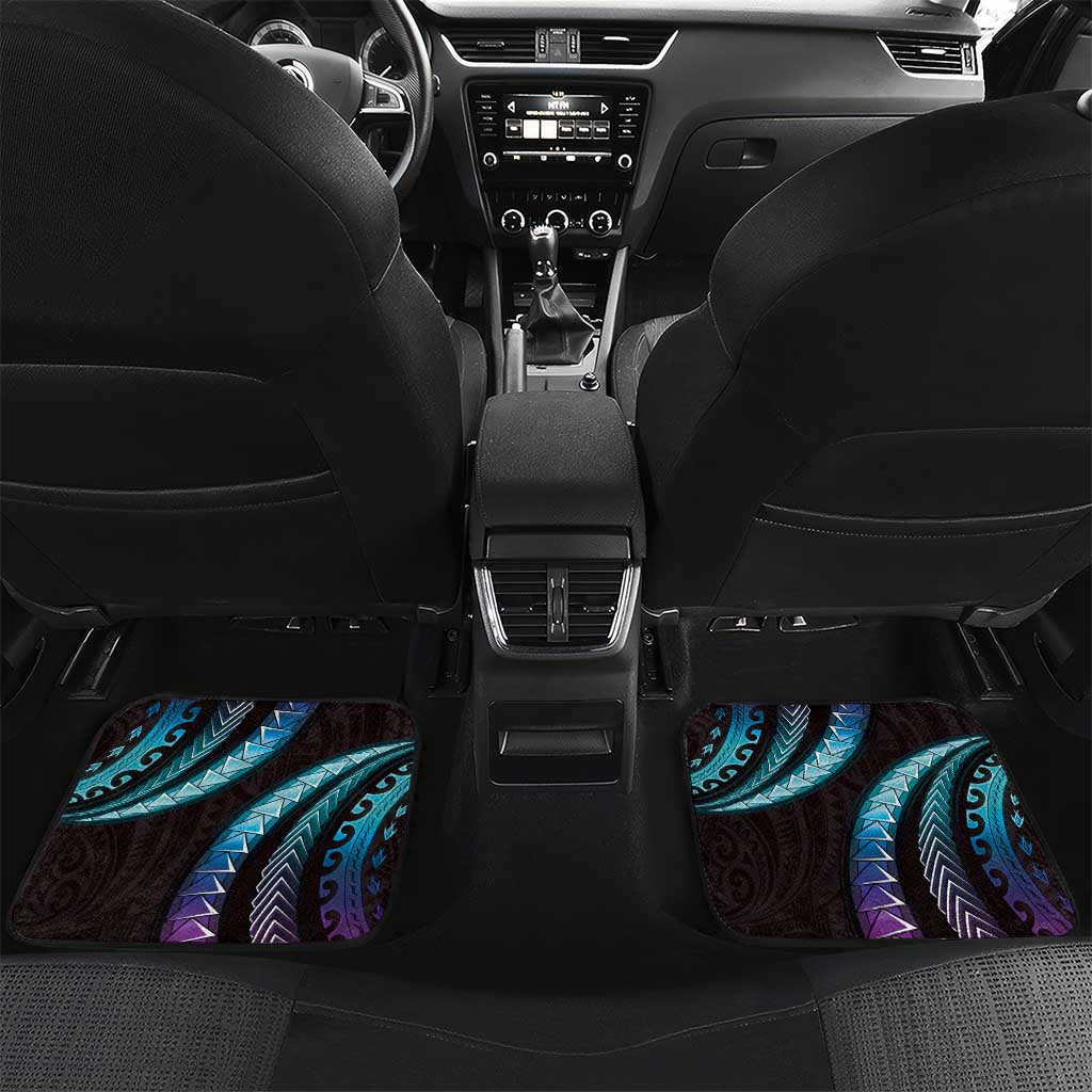 Hawaii Plumeria Car Mats Amethyst Gradient Polynesian Pattern LT01 Set 2pcs - Back Purple - Polynesian Pride