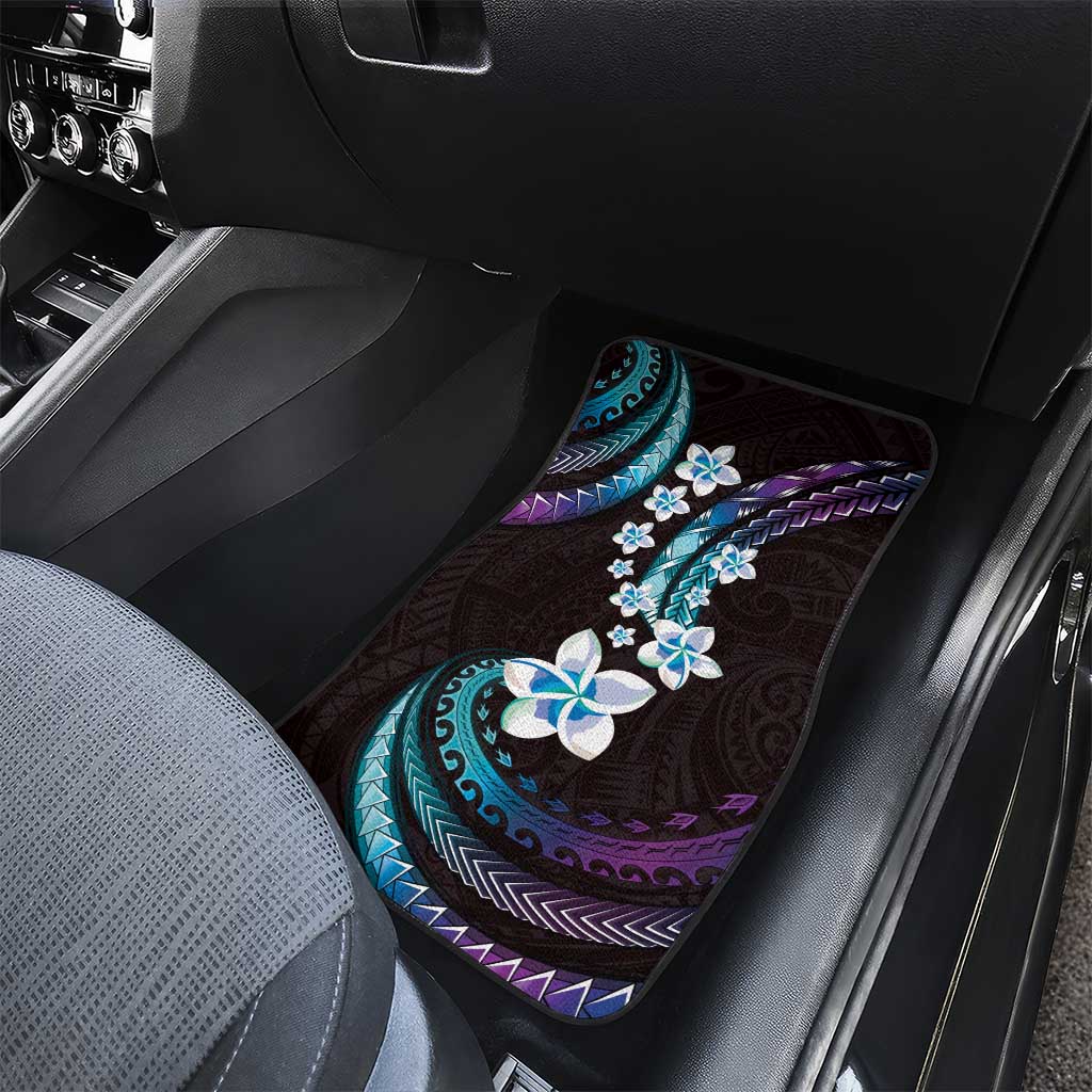 Hawaii Plumeria Car Mats Amethyst Gradient Polynesian Pattern LT01 - Polynesian Pride