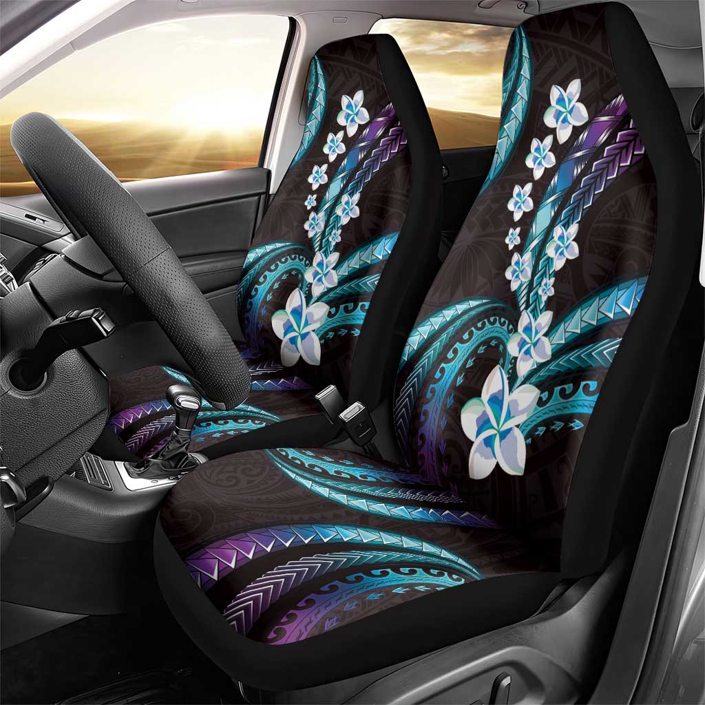 Hawaii Plumeria Car Seat Cover Amethyst Gradient Polynesian Pattern LT01 - Polynesian Pride