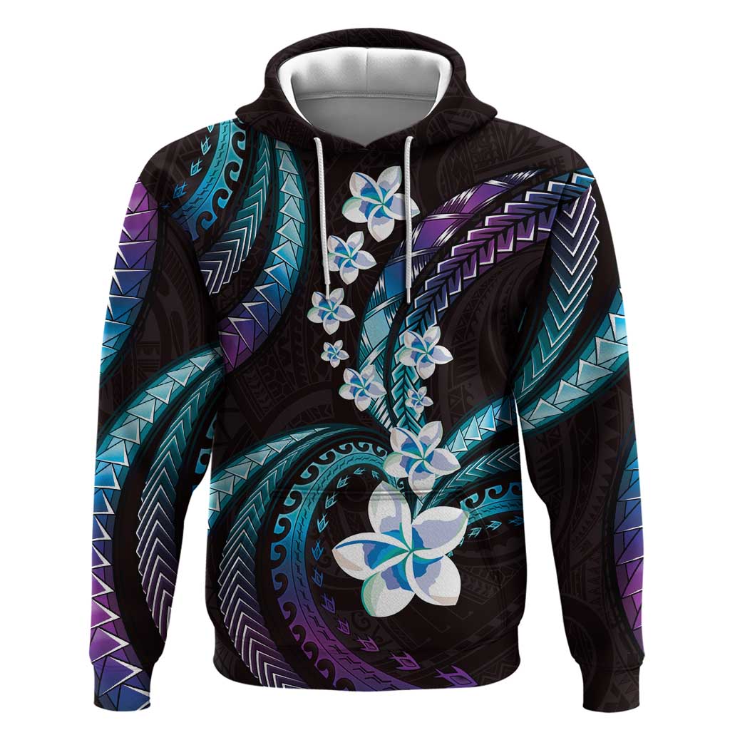Hawaii Plumeria Hoodie Amethyst Gradient Polynesian Pattern LT01 Pullover Hoodie Purple - Polynesian Pride