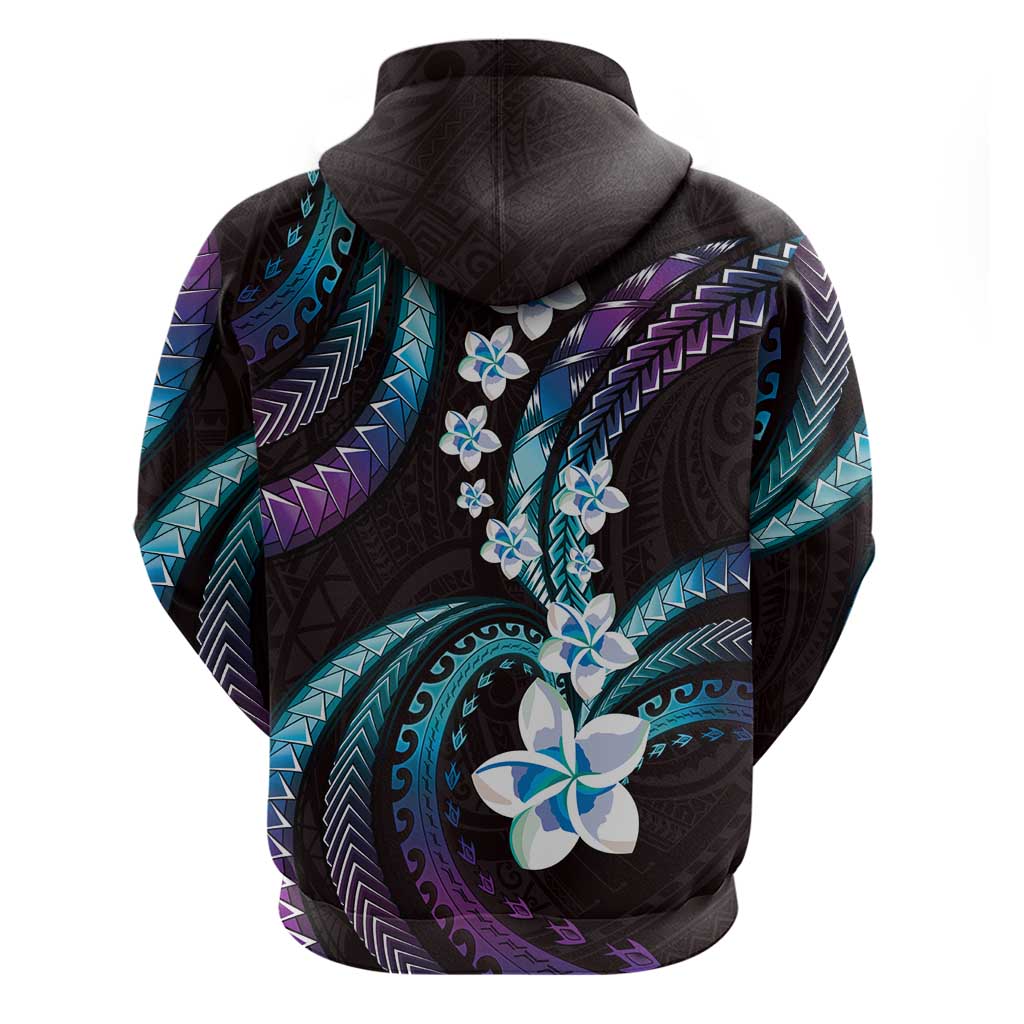 Hawaii Plumeria Hoodie Amethyst Gradient Polynesian Pattern LT01 - Polynesian Pride