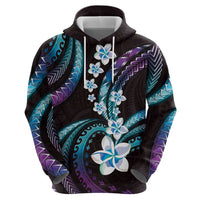 Hawaii Plumeria Hoodie Amethyst Gradient Polynesian Pattern LT01 - Polynesian Pride
