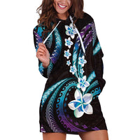 Hawaii Plumeria Hoodie Dress Amethyst Gradient Polynesian Pattern LT01 Purple - Polynesian Pride