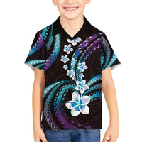 Hawaii Plumeria Kid Hawaiian Shirt Amethyst Gradient Polynesian Pattern LT01 Kid Purple - Polynesian Pride