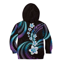 Hawaii Plumeria Kid Hoodie Amethyst Gradient Polynesian Pattern LT01 - Polynesian Pride