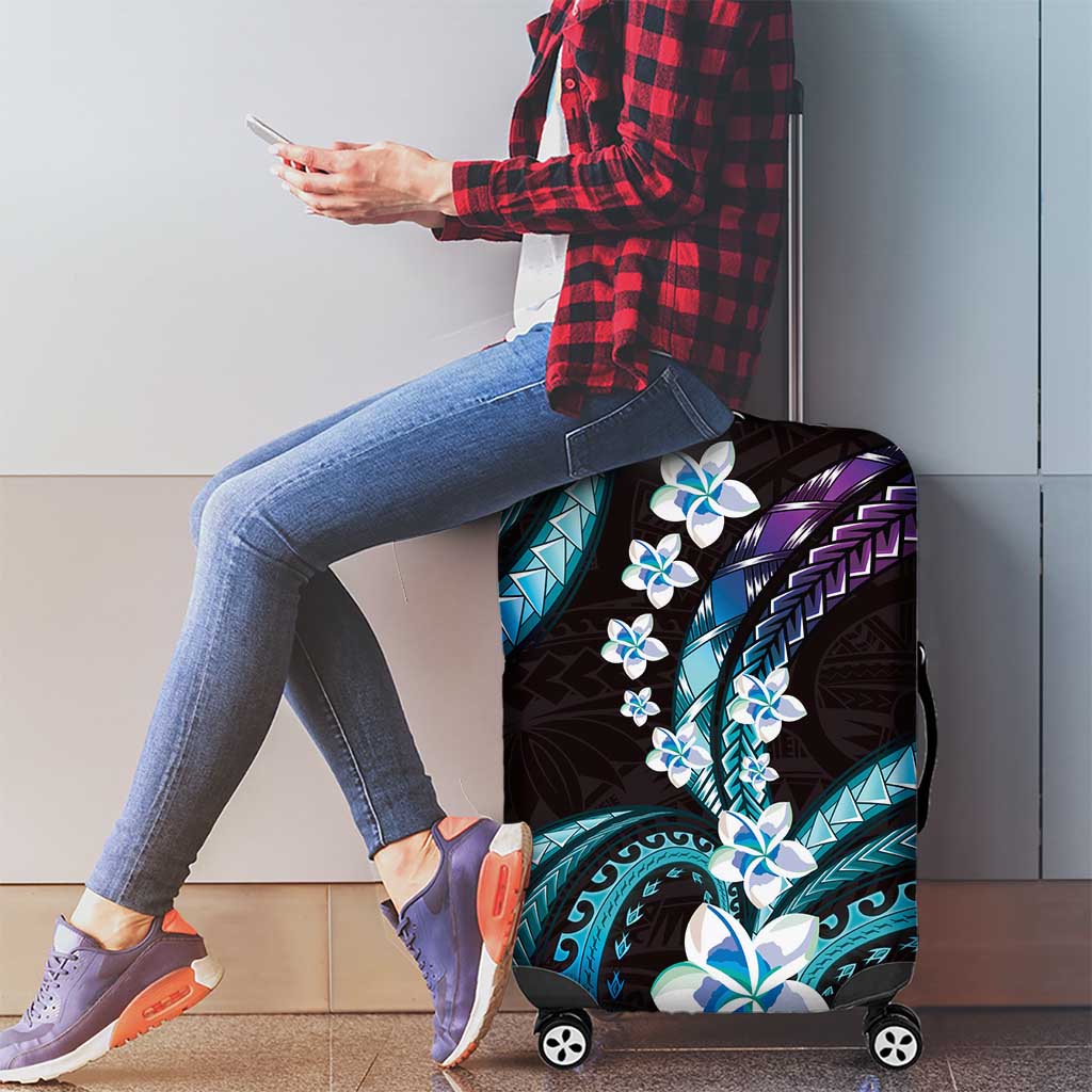 Hawaii Plumeria Luggage Cover Amethyst Gradient Polynesian Pattern LT01 - Polynesian Pride