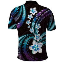 Hawaii Plumeria Polo Shirt Amethyst Gradient Polynesian Pattern LT01 - Polynesian Pride