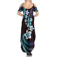 Hawaii Plumeria Summer Maxi Dress Amethyst Gradient Polynesian Pattern LT01 - Polynesian Pride