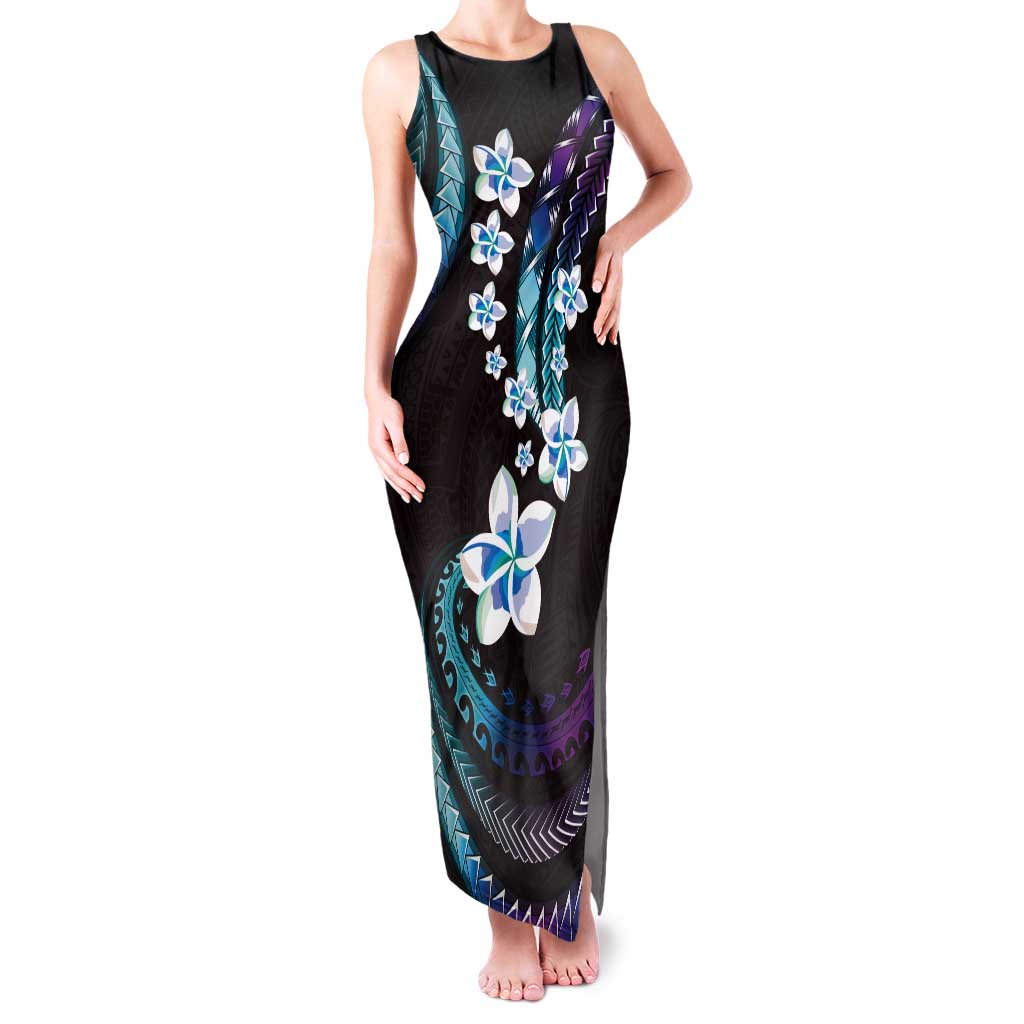 Hawaii Plumeria Tank Maxi Dress Amethyst Gradient Polynesian Pattern LT01 Women Purple - Polynesian Pride
