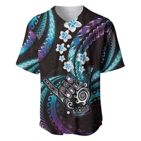 Hawaii Shaka Sign Baseball Jersey Fantastic Frangipani Amethyst Gradient LT01 Purple - Polynesian Pride