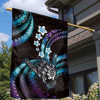 Hawaii Shaka Sign Garden Flag Fantastic Frangipani Amethyst Gradient LT01 - Polynesian Pride