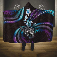 Hawaii Shaka Sign Hooded Blanket Fantastic Frangipani Amethyst Gradient LT01 - Polynesian Pride