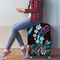 Hawaii Shaka Sign Luggage Cover Fantastic Frangipani Amethyst Gradient LT01 - Polynesian Pride