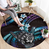 Hawaii Shaka Sign Round Carpet Fantastic Frangipani Amethyst Gradient LT01 - Polynesian Pride