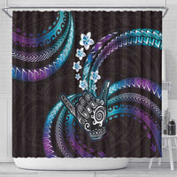 Hawaii Shaka Sign Shower Curtain Fantastic Frangipani Amethyst Gradient LT01 - Polynesian Pride