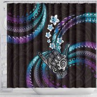 Hawaii Shaka Sign Shower Curtain Fantastic Frangipani Amethyst Gradient LT01 - Polynesian Pride