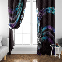 Hawaii Shaka Sign Window Curtain Fantastic Frangipani Amethyst Gradient LT01 - Polynesian Pride