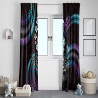 Hawaii Shaka Sign Window Curtain Fantastic Frangipani Amethyst Gradient LT01 - Polynesian Pride
