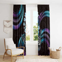 Hawaii Shaka Sign Window Curtain Fantastic Frangipani Amethyst Gradient LT01 - Polynesian Pride