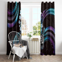 Hawaii Shaka Sign Window Curtain Fantastic Frangipani Amethyst Gradient LT01 - Polynesian Pride