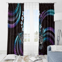 Hawaii Shaka Sign Window Curtain Fantastic Frangipani Amethyst Gradient LT01 - Polynesian Pride