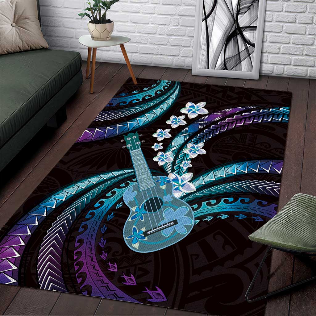 Hawaiian Ukulele Area Rug Amethyst Gradient Fantastic Plumeria LT01 Purple - Polynesian Pride