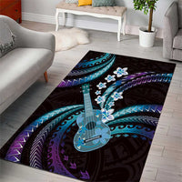 Hawaiian Ukulele Area Rug Amethyst Gradient Fantastic Plumeria LT01 - Polynesian Pride