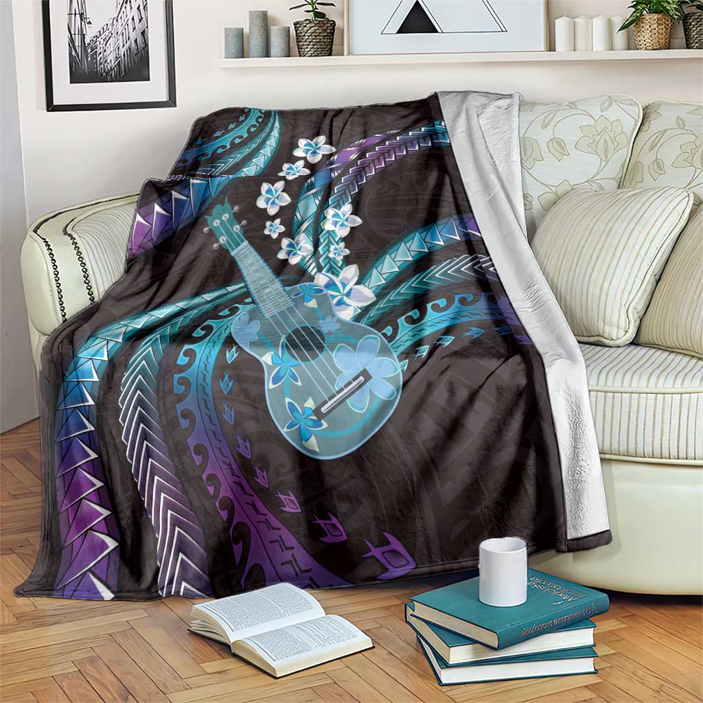 Hawaiian Ukulele Blanket Amethyst Gradient Fantastic Plumeria LT01 Purple - Polynesian Pride