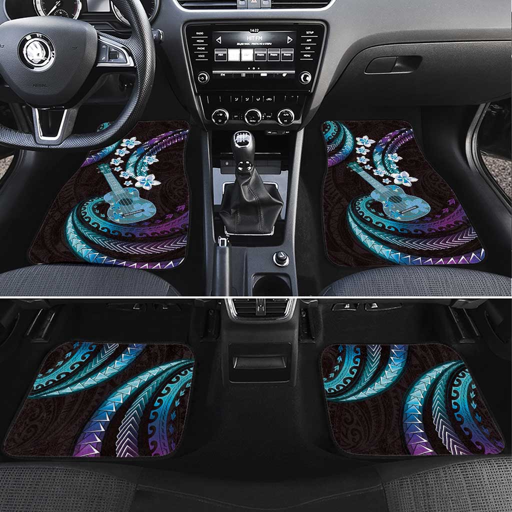 Hawaiian Ukulele Car Mats Amethyst Gradient Fantastic Plumeria LT01 Set 4pcs Purple - Polynesian Pride