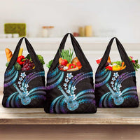 Hawaiian Ukulele Grocery Bag Amethyst Gradient Fantastic Plumeria LT01 3-pack One Size Purple - Polynesian Pride