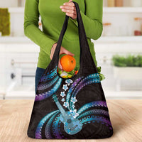 Hawaiian Ukulele Grocery Bag Amethyst Gradient Fantastic Plumeria LT01 - Polynesian Pride