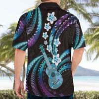 Hawaiian Ukulele Hawaiian Shirt Amethyst Gradient Fantastic Plumeria LT01 - Polynesian Pride