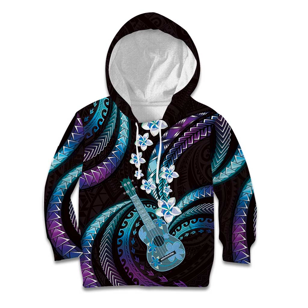 Hawaiian Ukulele Kid Hoodie Amethyst Gradient Fantastic Plumeria LT01 Hoodie Purple - Polynesian Pride