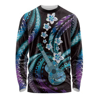 Hawaiian Ukulele Long Sleeve Shirt Amethyst Gradient Fantastic Plumeria LT01 Unisex Purple - Polynesian Pride