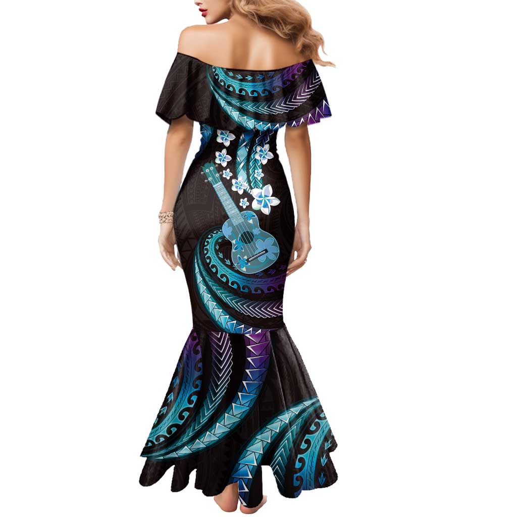 Hawaiian Ukulele Mermaid Dress Amethyst Gradient Fantastic Plumeria LT01 - Polynesian Pride