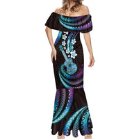 Hawaiian Ukulele Mermaid Dress Amethyst Gradient Fantastic Plumeria LT01 - Polynesian Pride