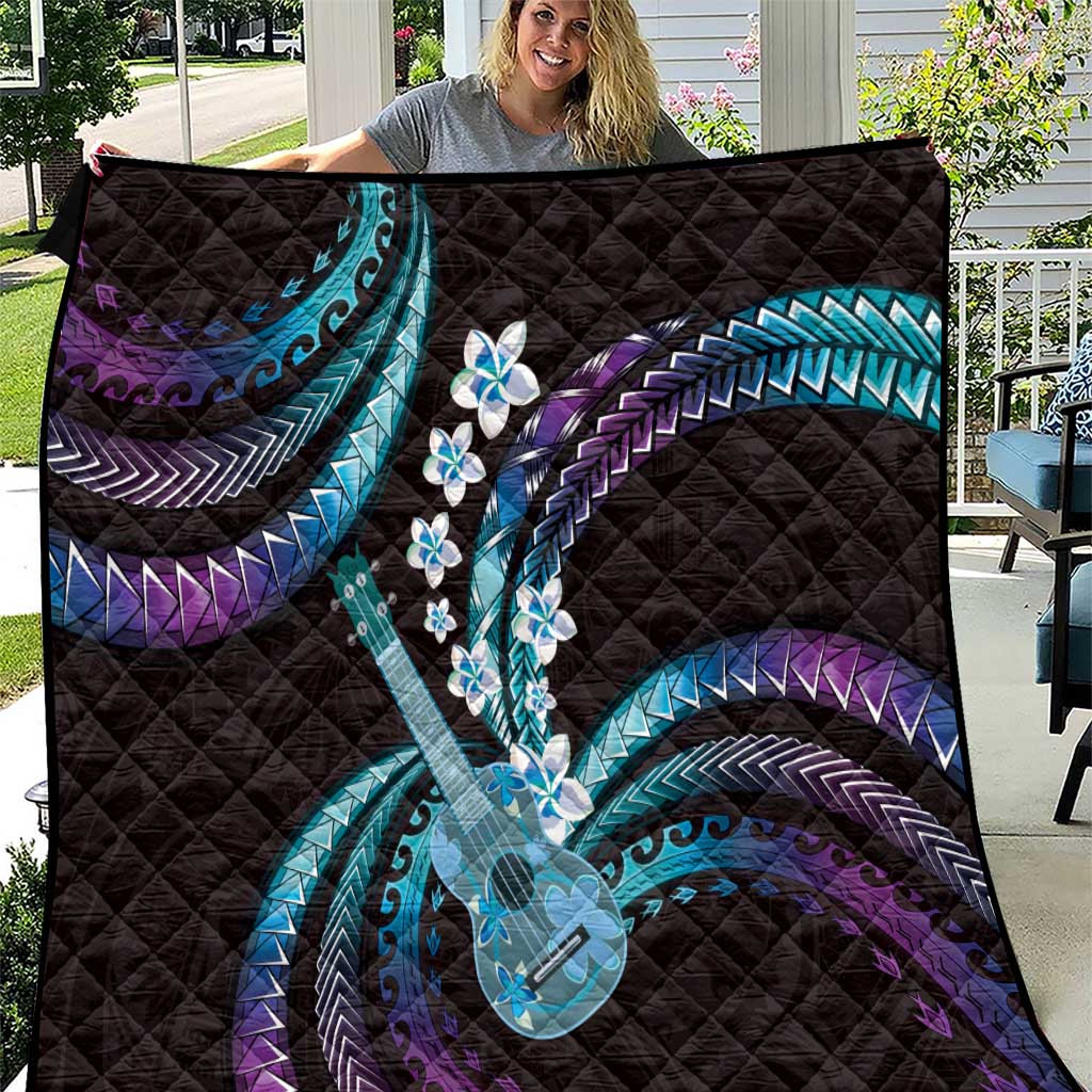 Hawaiian Ukulele Quilt Amethyst Gradient Fantastic Plumeria LT01 Purple - Polynesian Pride