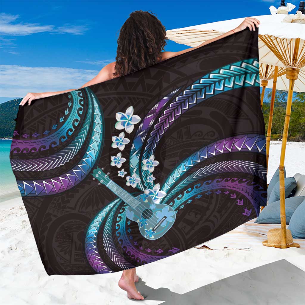 Hawaiian Ukulele Sarong Amethyst Gradient Fantastic Plumeria LT01 One Size 44 x 66 inches Purple - Polynesian Pride