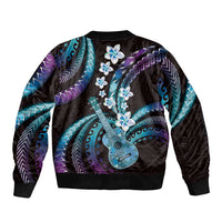 Hawaiian Ukulele Sleeve Zip Bomber Jacket Amethyst Gradient Fantastic Plumeria LT01 - Polynesian Pride
