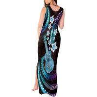Hawaiian Ukulele Tank Maxi Dress Amethyst Gradient Fantastic Plumeria LT01 - Polynesian Pride