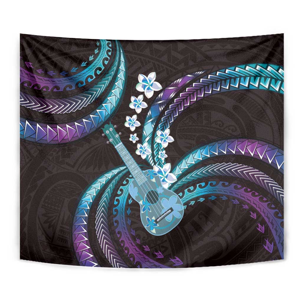 Hawaiian Ukulele Tapestry Amethyst Gradient Fantastic Plumeria LT01 - Polynesian Pride