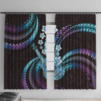 Hawaiian Ukulele Window Curtain Amethyst Gradient Fantastic Plumeria LT01 With Hooks Purple - Polynesian Pride