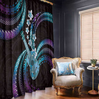 Hawaiian Ukulele Window Curtain Amethyst Gradient Fantastic Plumeria LT01 - Polynesian Pride