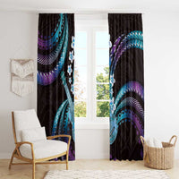 Hawaiian Ukulele Window Curtain Amethyst Gradient Fantastic Plumeria LT01 - Polynesian Pride