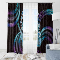 Hawaiian Ukulele Window Curtain Amethyst Gradient Fantastic Plumeria LT01 - Polynesian Pride