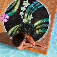 Hawaii Map Kanaka Maoli Beach Blanket Fantastic Frangipani Chartreuse Cyan LT01 - Polynesian Pride