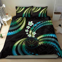 Hawaii Map Kanaka Maoli Bedding Set Fantastic Frangipani Chartreuse Cyan LT01 - Polynesian Pride