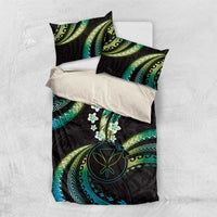 Hawaii Map Kanaka Maoli Bedding Set Fantastic Frangipani Chartreuse Cyan LT01 US Twin 172cm x 218cm Cyan - Polynesian Pride