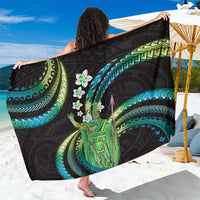 Hawaii King Kamehameha Sarong Fantastic Plumeria Chartreuse Cyan LT01 One Size 44 x 66 inches Cyan - Polynesian Pride
