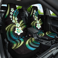Hawaii Plumeria Car Seat Cover Chartreuse Cyan Polynesian Pattern LT01 One Size Cyan - Polynesian Pride